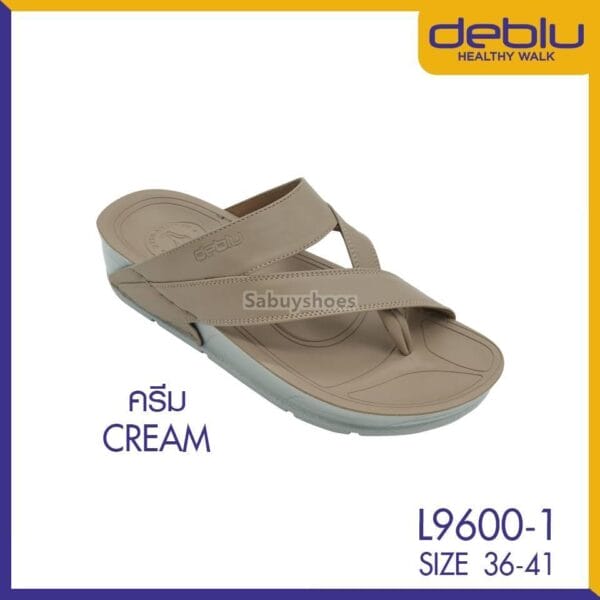 รองเท้าแตะ คีบโป้ง เดอบลู Deblu รุ่น L9600-1 พื้นสูง 1.5 นิ้ว - Image 12