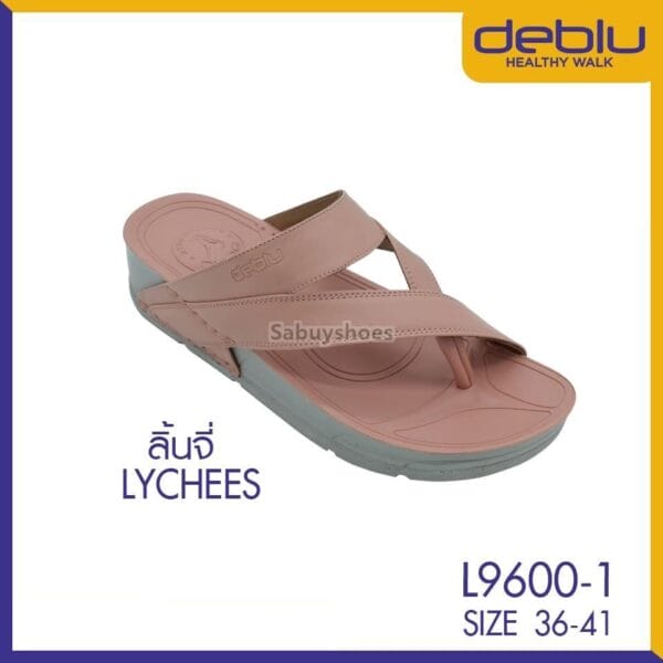 รองเท้าแตะ คีบโป้ง เดอบลู Deblu รุ่น L9600-1 พื้นสูง 1.5 นิ้ว - Image 9